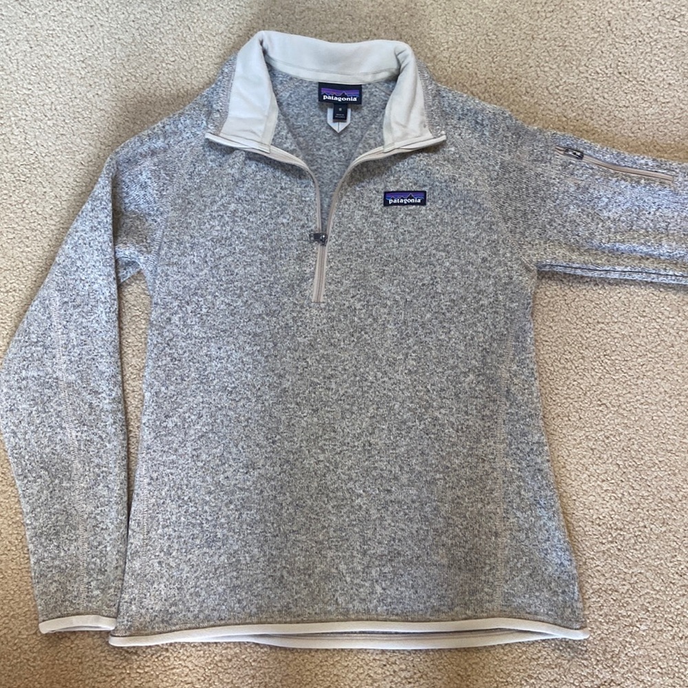 Patagonia womens fleece quarter zip grey size M